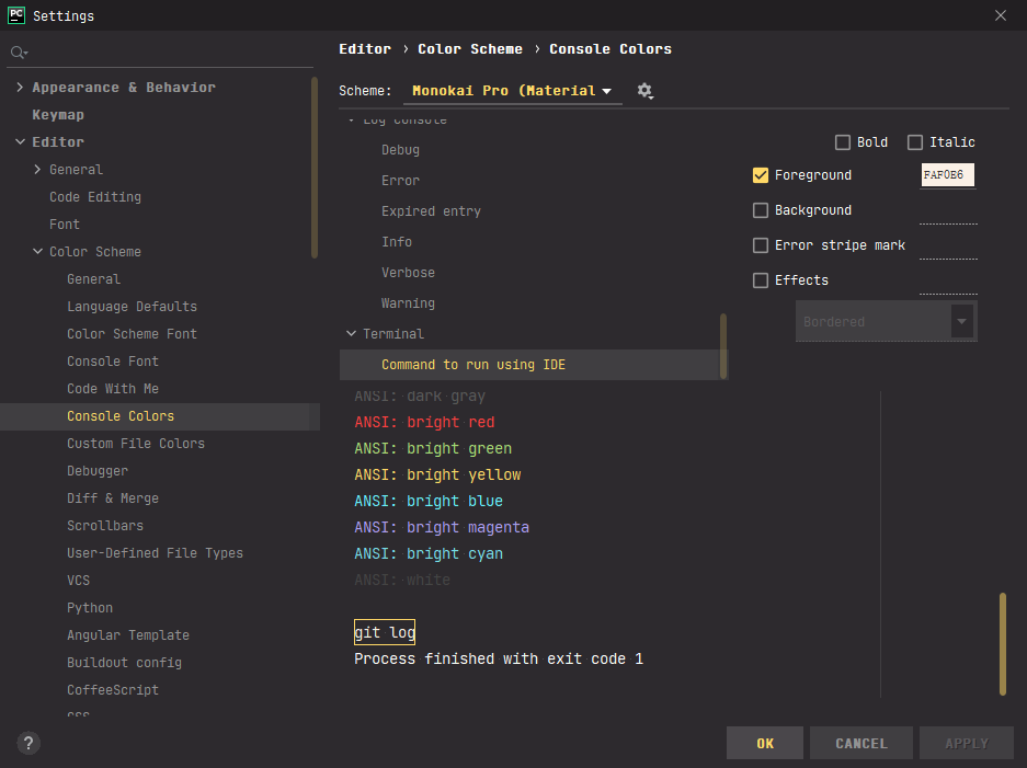 CommandToRunUsingIDE